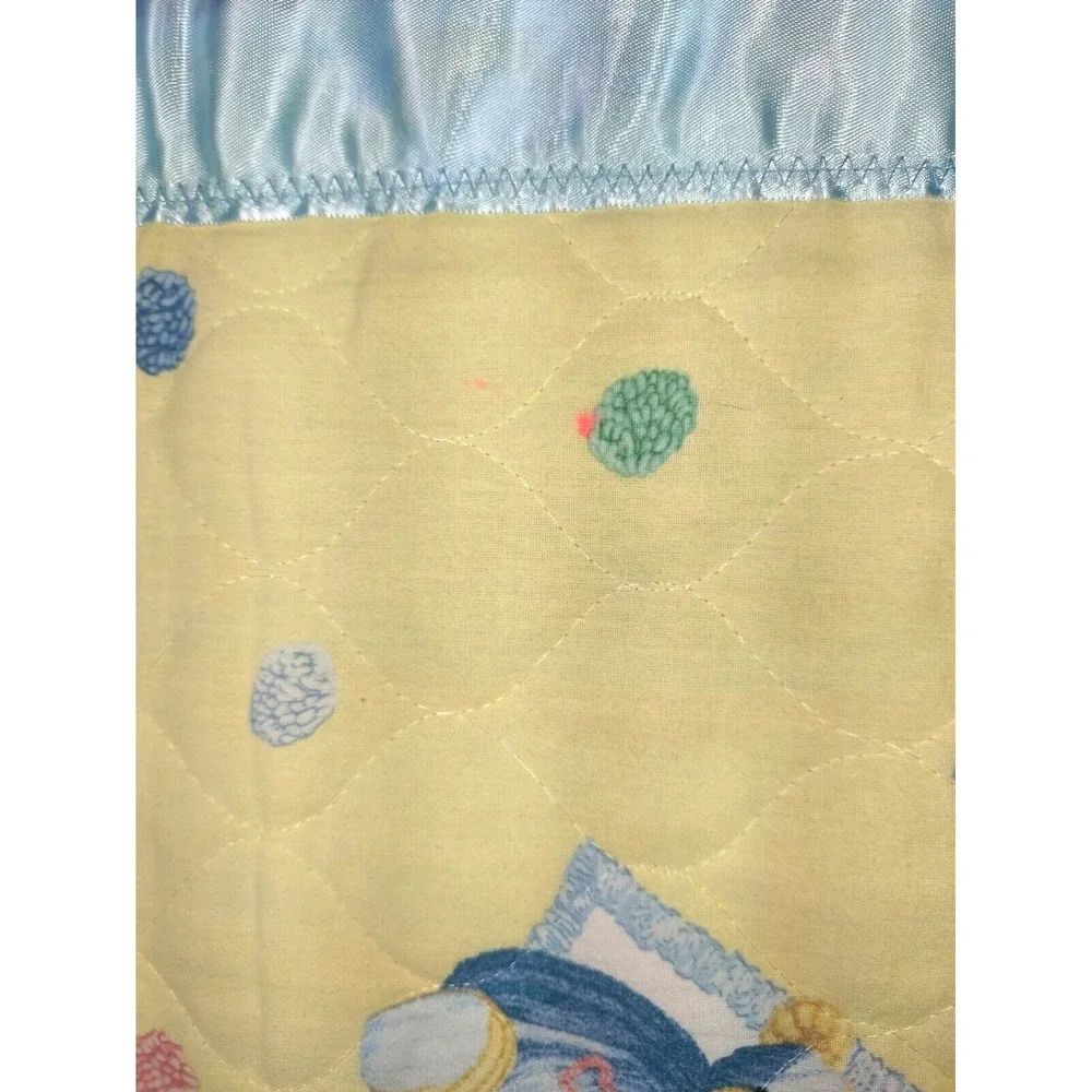 Blue Bear Bunny Dog Stuffed Animal Baby Crib Quilt Blanket Daisy Kingdom Yellow‎